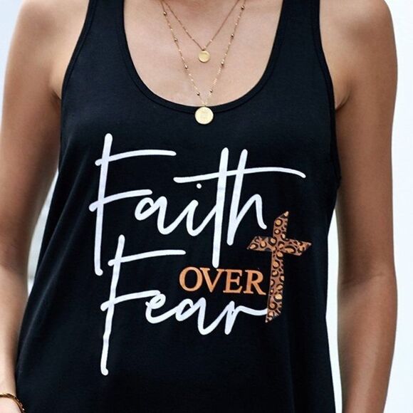 NWT Faith Over Fear Tank Top - Picture 1 of 2